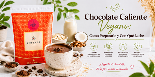Chocolate caliente vegano Hot Marilyn preparado con leche vegetal