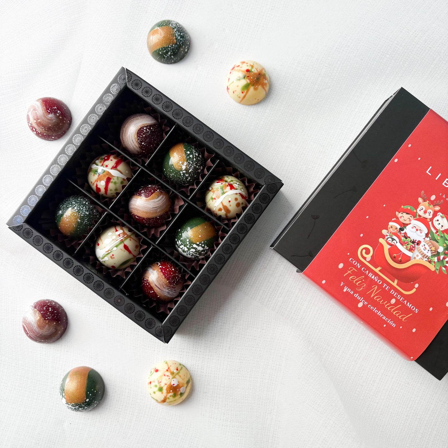 Caja Bombones Navideños 9 unidades - Edición Limitada Sabores Chilenos