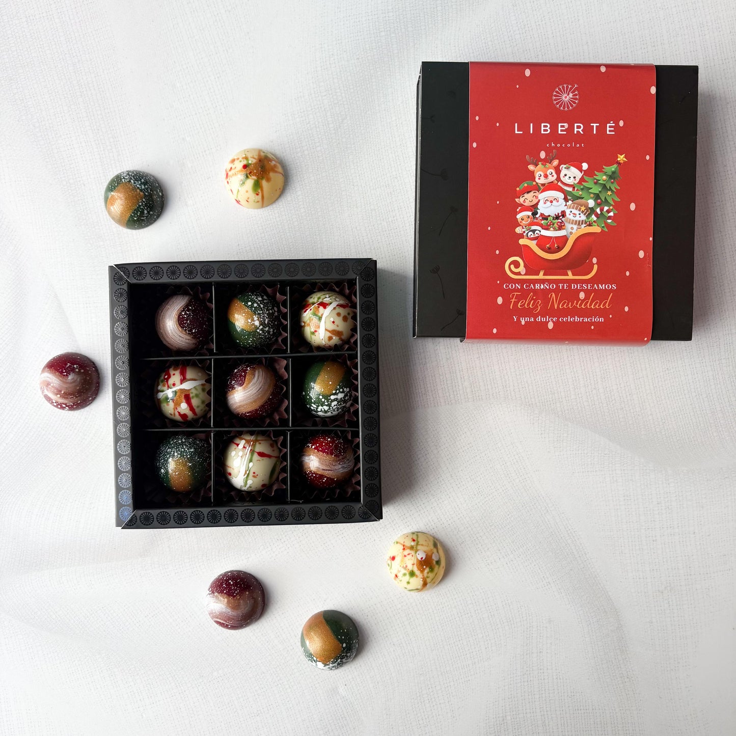 Caja Bombones Navideños 9 unidades - Edición Limitada Sabores Chilenos