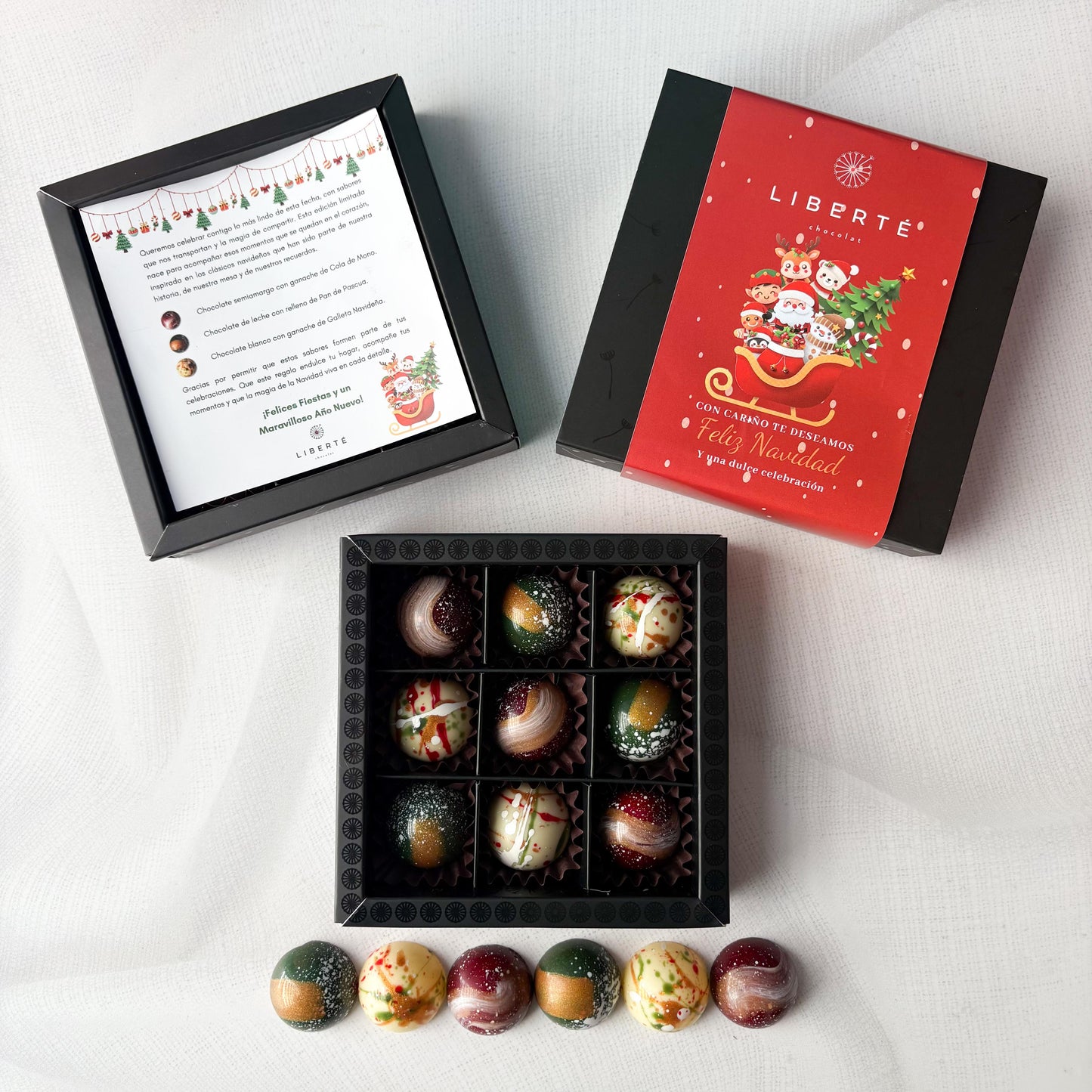 Caja Bombones Navideños 9 unidades - Edición Limitada Sabores Chilenos